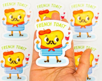 French toast sticker, vinyl sticker, laptop decal, cute sticker, funny sticker