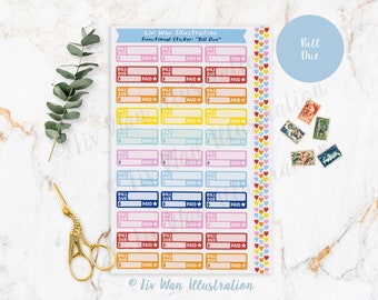 Money Bill Due Pay Day Planner Stickers Erin Condren Life - Etsy