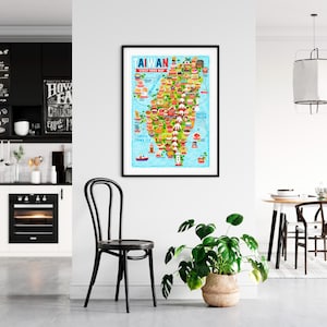 Taiwan Food Map Poster - Taiwan Map -  Map of Taiwan - Illustrated Taiwan Map - Wall Art - Home Decor - Home Gift - Poster Gift