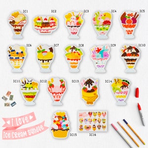 I Love Ice Cream Sundae Postcard Collection, fun food shaped postcards, choose up to 16 cards