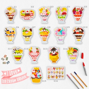 I Love Ice Cream Sundae Postkarten Kollektion, lustige Food Postkarten, wähle bis zu 16 Karten