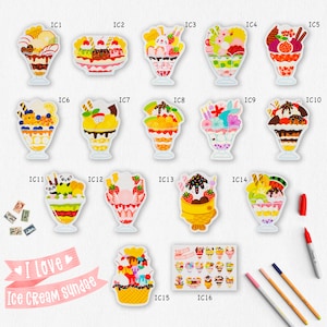 I Love Ice Cream Sundae Postcard Collection, fun food shaped postcards, choose up to 16 cards