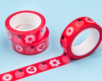 Sweet Candy and Strawberry Washi Tape. Handmade Washi Crafting Tape