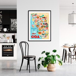 Goa Map Poster - Map of Goa - Goa Map - Illustrated Goa Map - Wall Art - Home Decor - Home Gift - Art Gift - Free shipping