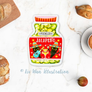 Carte postale Jalapeno - Carte postale alimentaire - Carte postale cuisine - Illustration culinaire - Carte postale découpée - Carte postale en forme - Cadeau Jalapeno