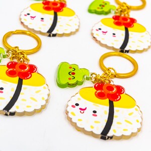 Egg Nigiri keychain - Sushi Keychain - Sushi Gift - Kawaii Keychain - Kawaii Gift - Cute Keychain - Acrylic Keychain - Food Keychain