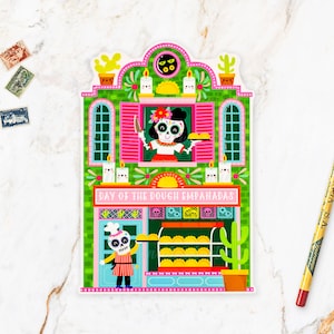 Day of the Dough Halloween Postcard HW23-2. Fun cut out Halloween postcard, A6