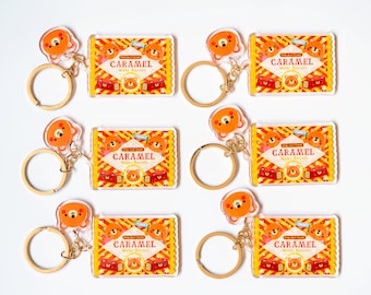 Caramel Wafers Keychain - Keychain Gift - Kawaii Keychain - Kawaii Gift - Cute Keychain - Acrylic Keychain - Food Keychain