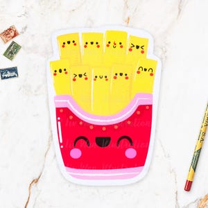 Carte postale Chips - Carte postale alimentaire - Carte postale de restauration rapide - Carte postale alimentaire kawaii - Carte postale découpée, format A6