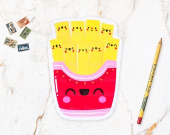 Carte postale Chips - Carte postale alimentaire - Carte postale de restauration rapide - Carte postale alimentaire kawaii - Carte postale découpée, format A6