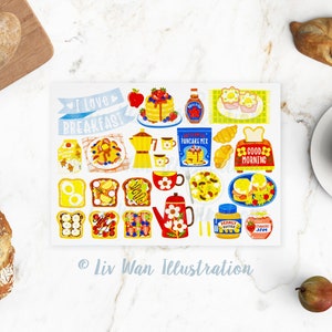 I Love Breakfast Postcard. Fun novelty food postcard, A6 size