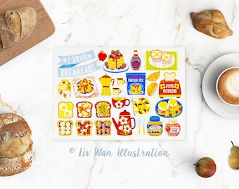 J'aime la carte postale du petit déjeuner. Carte postale culinaire amusante, format A6