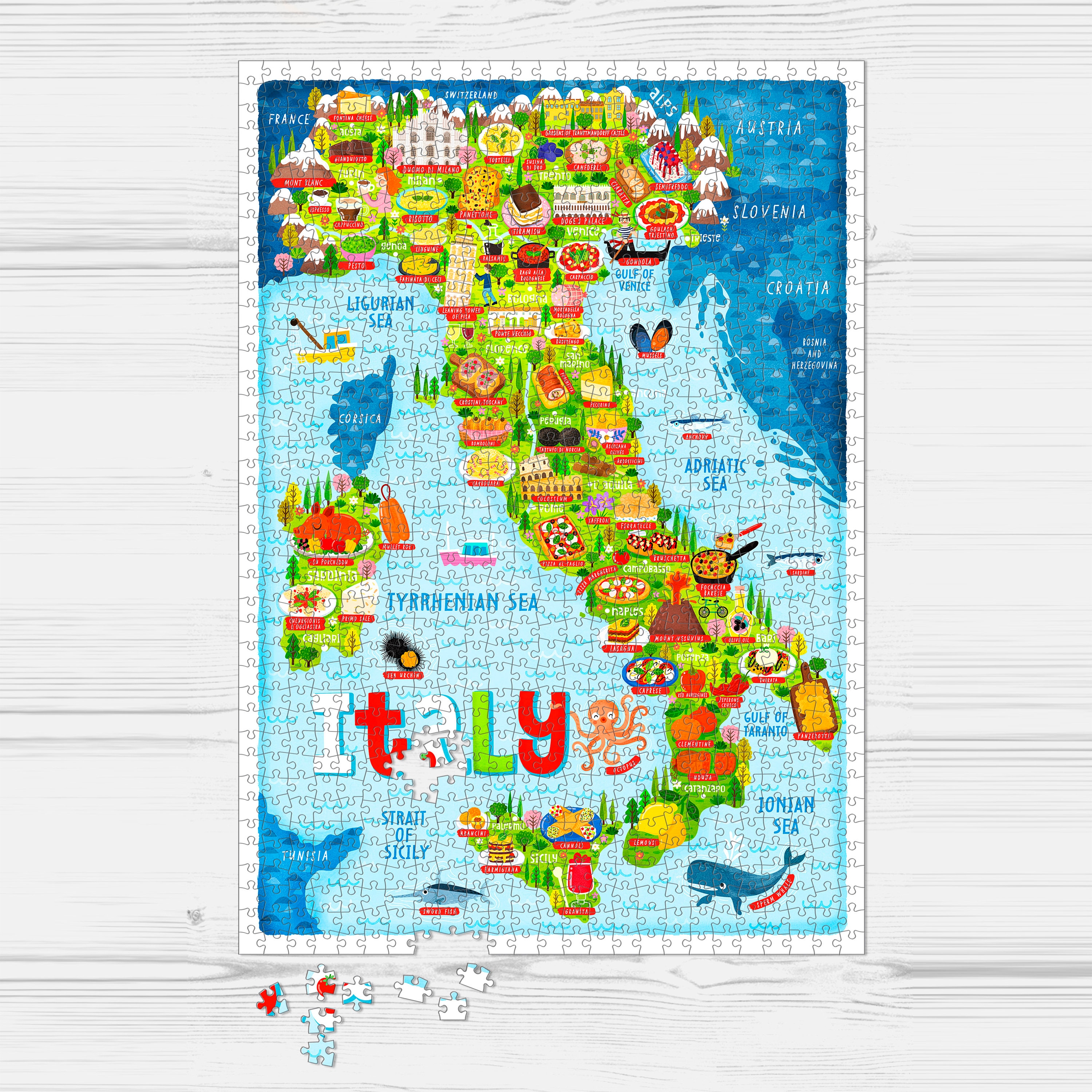 イタリア地図パズル - イタリア地図 - イタリア地図 - パズルギフト
