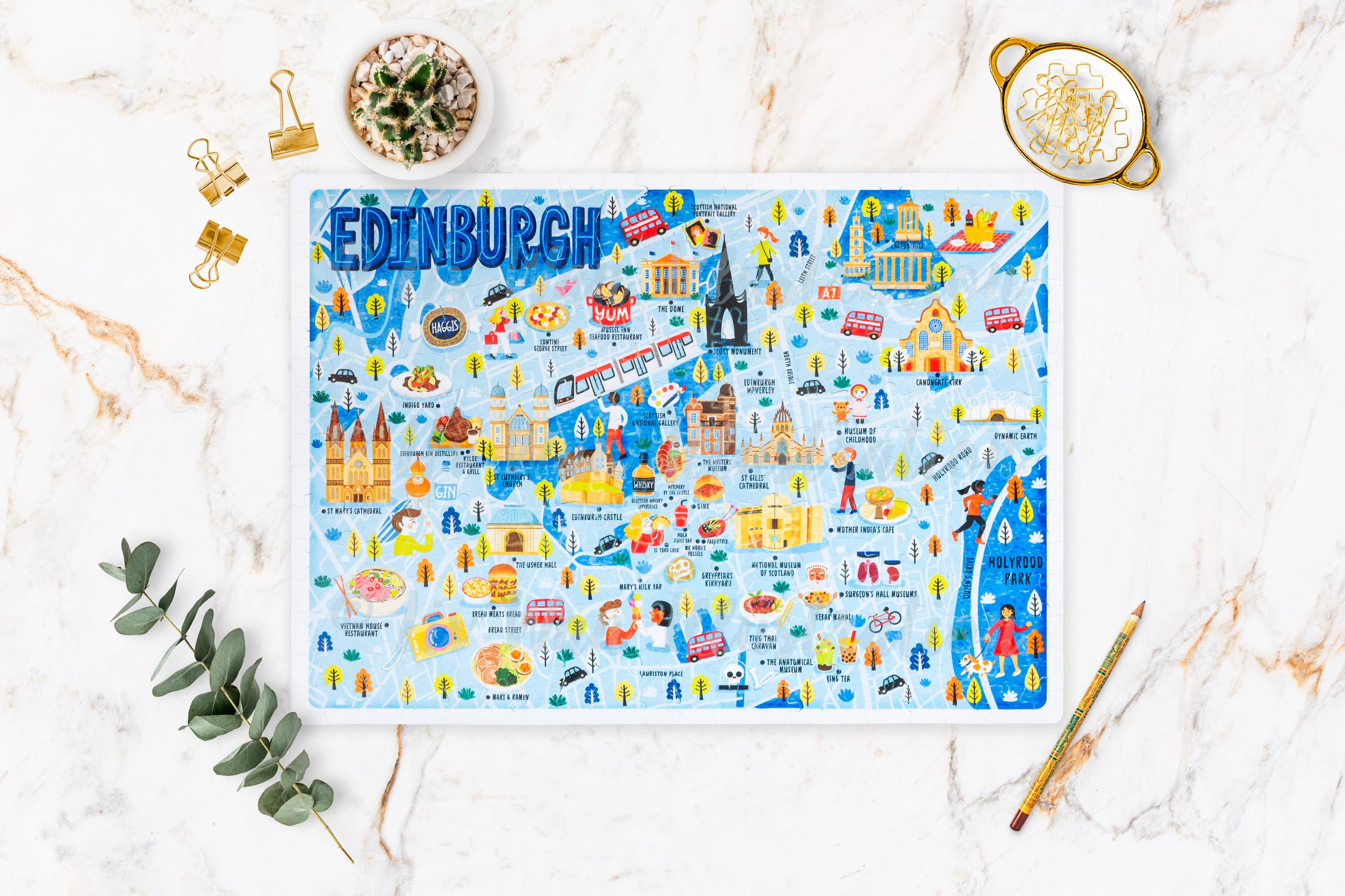 Edinburgh Map Puzzle - Map of Edinburgh - Edinburgh Map - Puzzle Gift ...