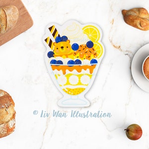 Lemon Sundae Postcard - Ice Cream postcard -  Ice cream gift - Food Postcard - Shaped Postcard - Food gift