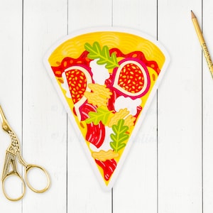 Carte postale pizza e fichi - Carte postale pizza aux figues - Carte postale pizza - Cadeau pizza - Pizza kawaii - Carte postale découpée - Carte postale en forme