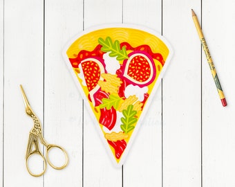 Pizza e fichi Ansichtkaart - Fig Pizza Ansichtkaart - Pizza ansichtkaart - Pizza cadeau - Kawaii pizza - Gestanste ansichtkaart - Vormige ansichtkaart