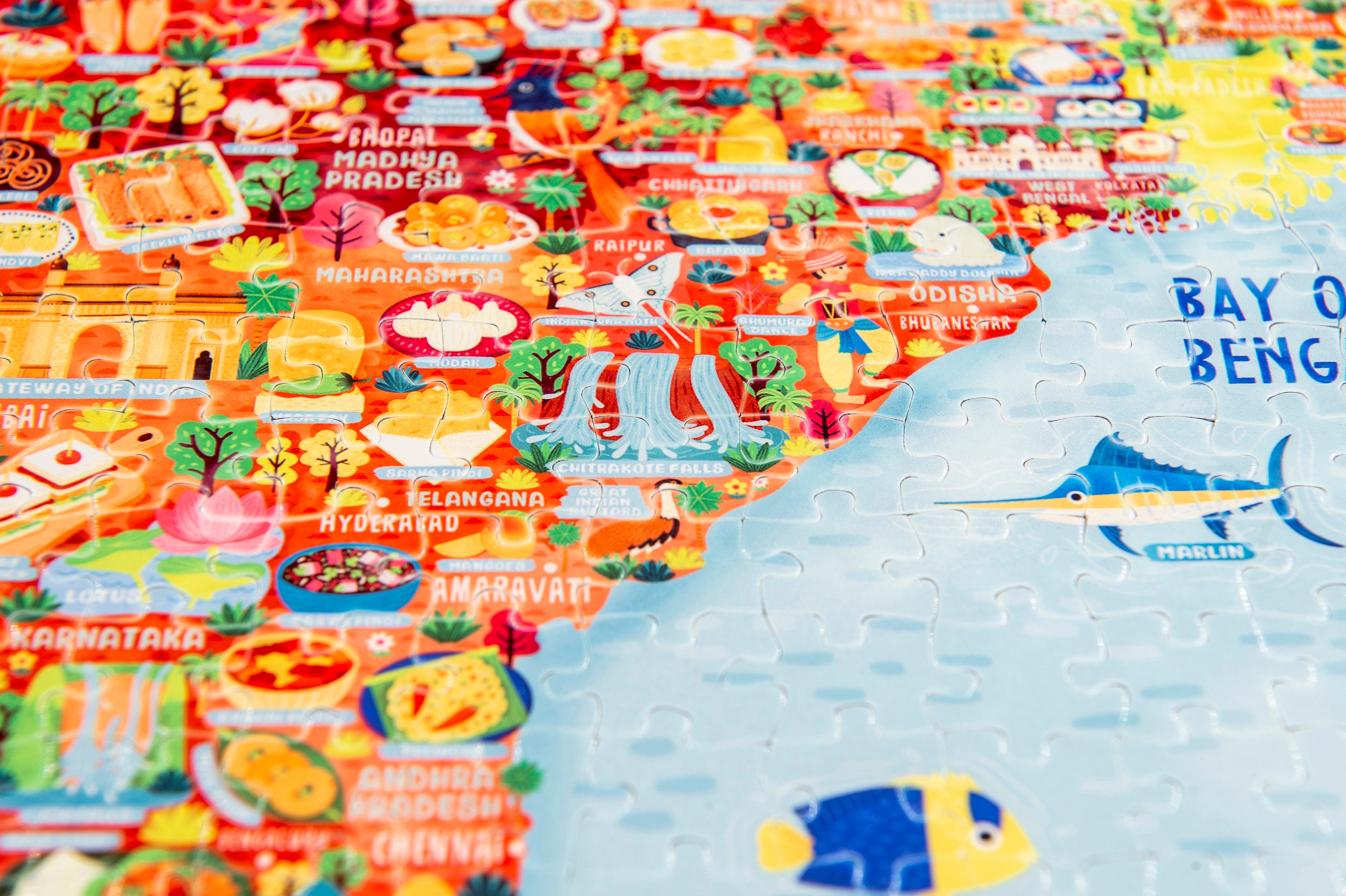 India Map Jigsaw Puzzle. Premium Hand Made 300 Piece 40x28cm Etsy Canada