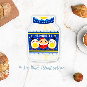 Carte postale mayonnaise - Carte postale nourriture - Carte postale cuisine - Carte postale sauce - Carte postale découpée - Carte postale en forme - Cadeau nourriture
