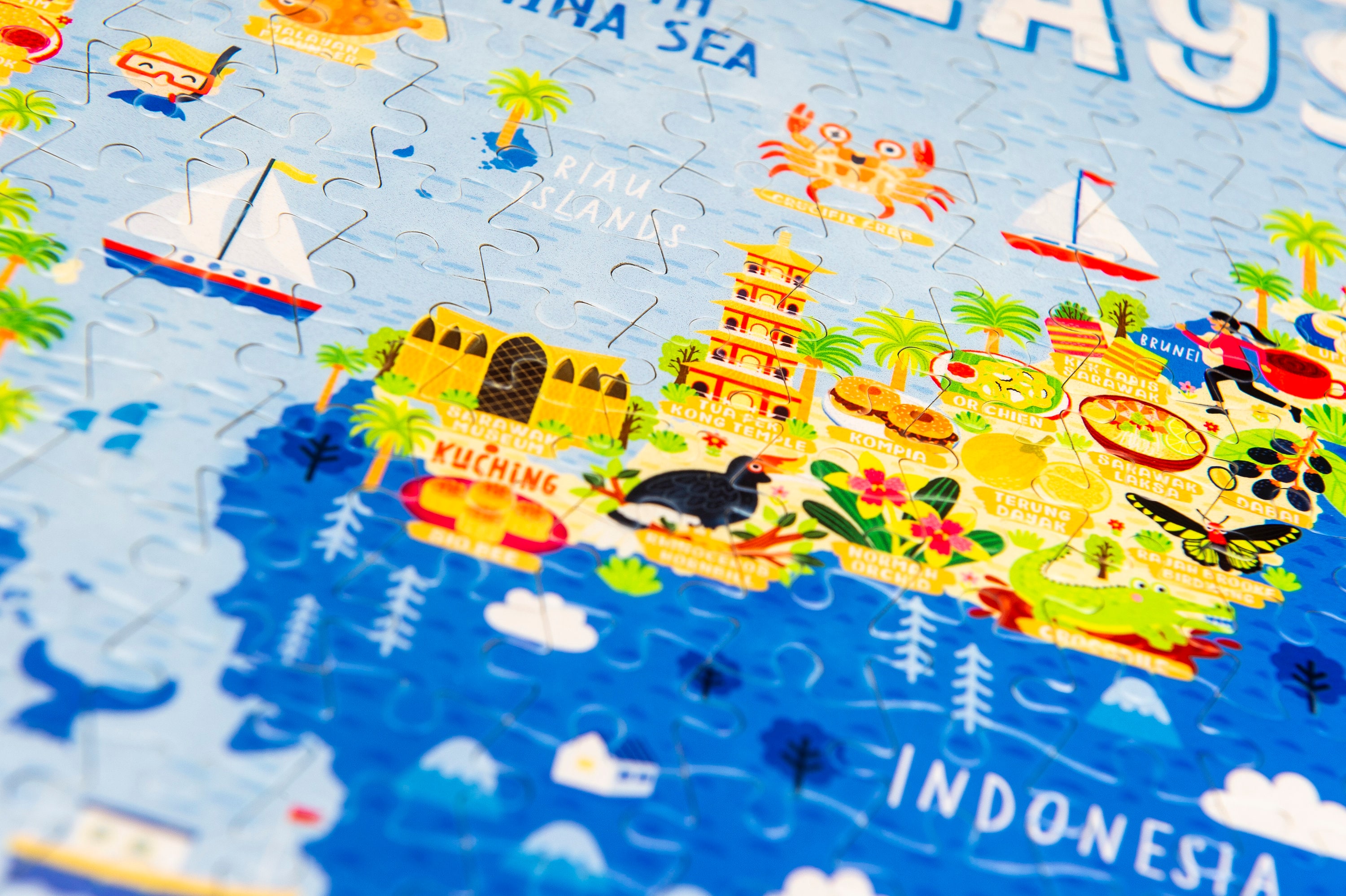 Malaysia Map Jigsaw Puzzle. Premium Hand Made 300 Piece Etsy UK