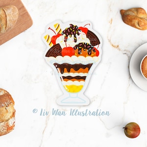 Carte postale Oreo Ice Cream Sundae - Carte postale nourriture - Carte postale cuisine - Carte postale sauce - Carte postale découpée - Carte postale en forme