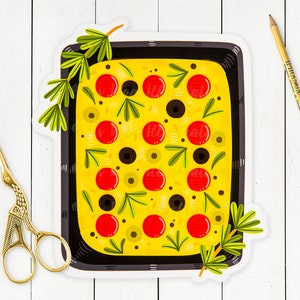 Carte postale focaccia - Carte postale de pain - Cadeau focaccia - Carte postale de nourriture - Carte postale en forme - Cadeau de nourriture - Carte postale de cuisine italienne