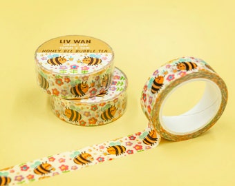 Honey Bubble Tea Washi Tape, Bubble Tea Washi Crafting Tape