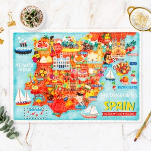 Spain Map Puzzle - Map of Spain - Spain Map - Puzzle gift - Illustrated Spain Map - 300 piece jigsaw