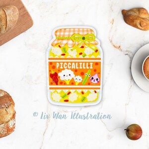 Carte postale Piccalilli - Carte postale de nourriture - Carte postale de cuisine - Illustration de nourriture - Carte postale découpée - Carte postale en forme - Cadeau de nourriture