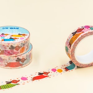 Wurst Hund Washi Tape. Kawaii Washitape. Hunde Washi Tape. Sauser Hund Washi Tape