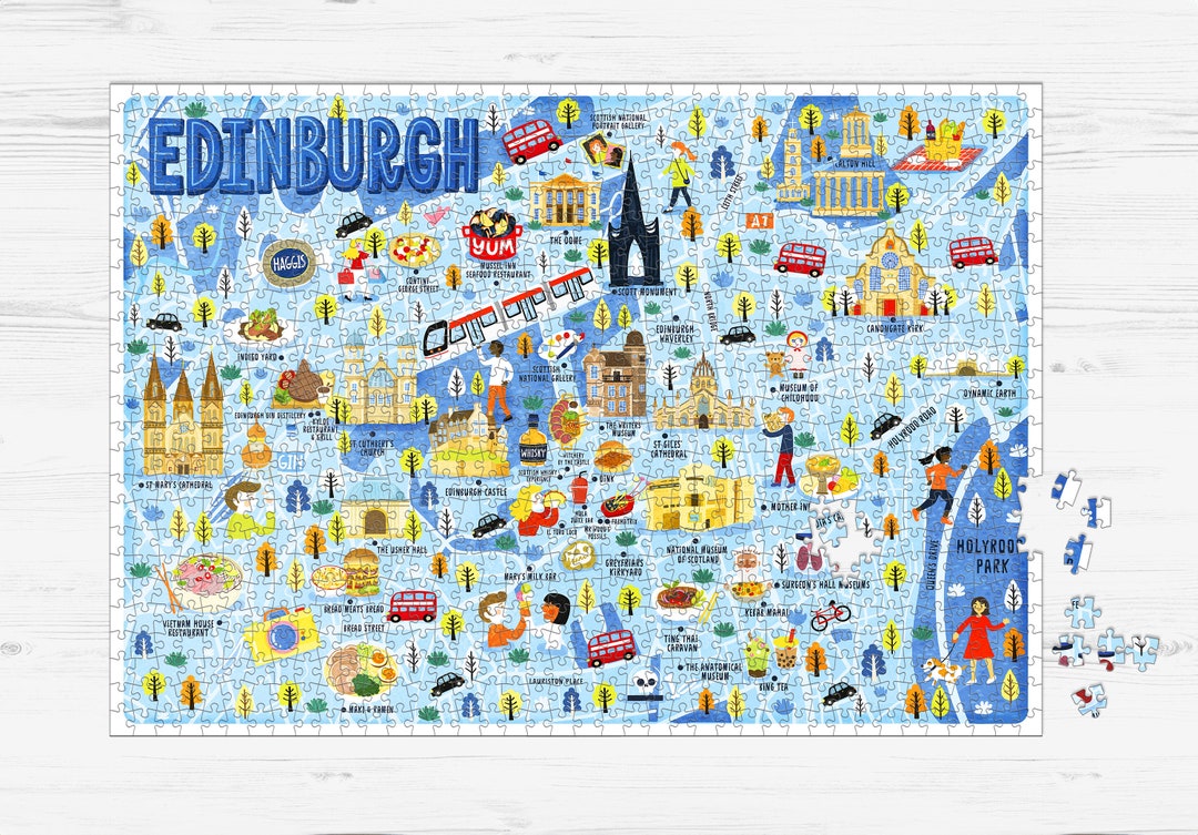 Edinburgh Map Puzzle - Map of Edinburgh - Edinburgh Map - Puzzle Gift ...
