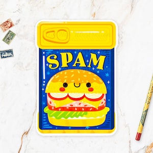 Carte postale spam - cadeau spam - carte postale alimentaire - carte postale cuisine - illustration culinaire - carte postale découpée - carte postale en forme