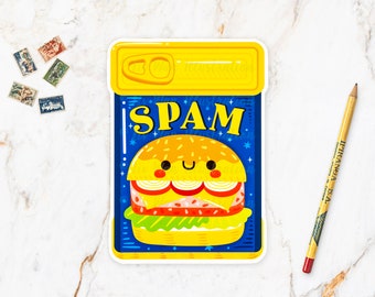Spam Postcard - Spam gift - Food Postcard - Kitchen postcard - Food Illustration - Die Cut Postcard - Shaped Postcard