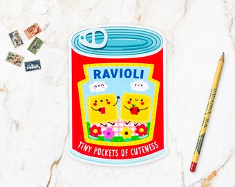 Ravioli Postcard (PTY19) - Food Postcard - Food Illustration - Die Cut Postcard - Shaped Postcard - Food gift - Ravioli gift