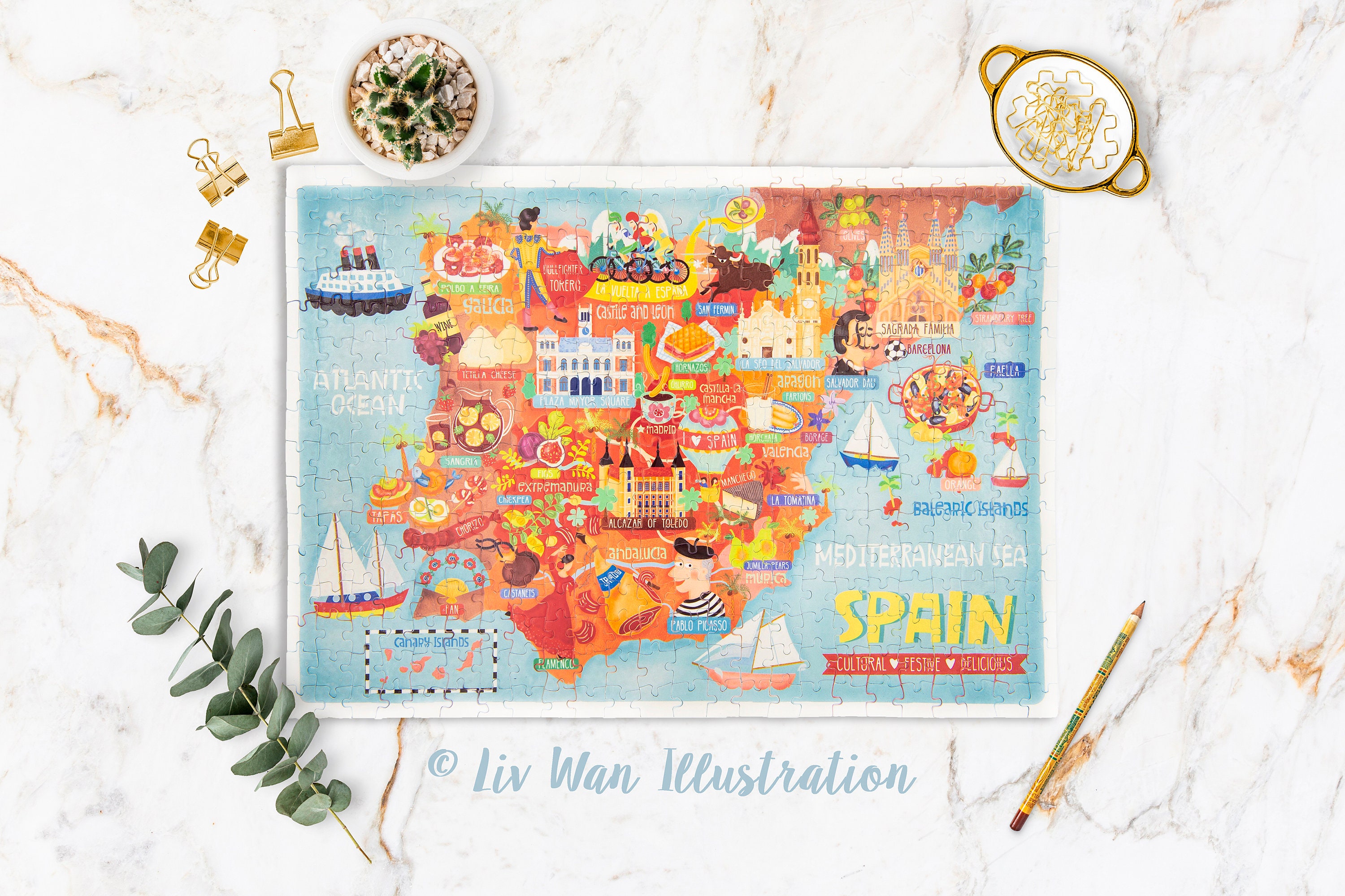 France Food Map Jigsaw Puzzle Premium Hand-made 300 Piece Jigsaw Puzzle 