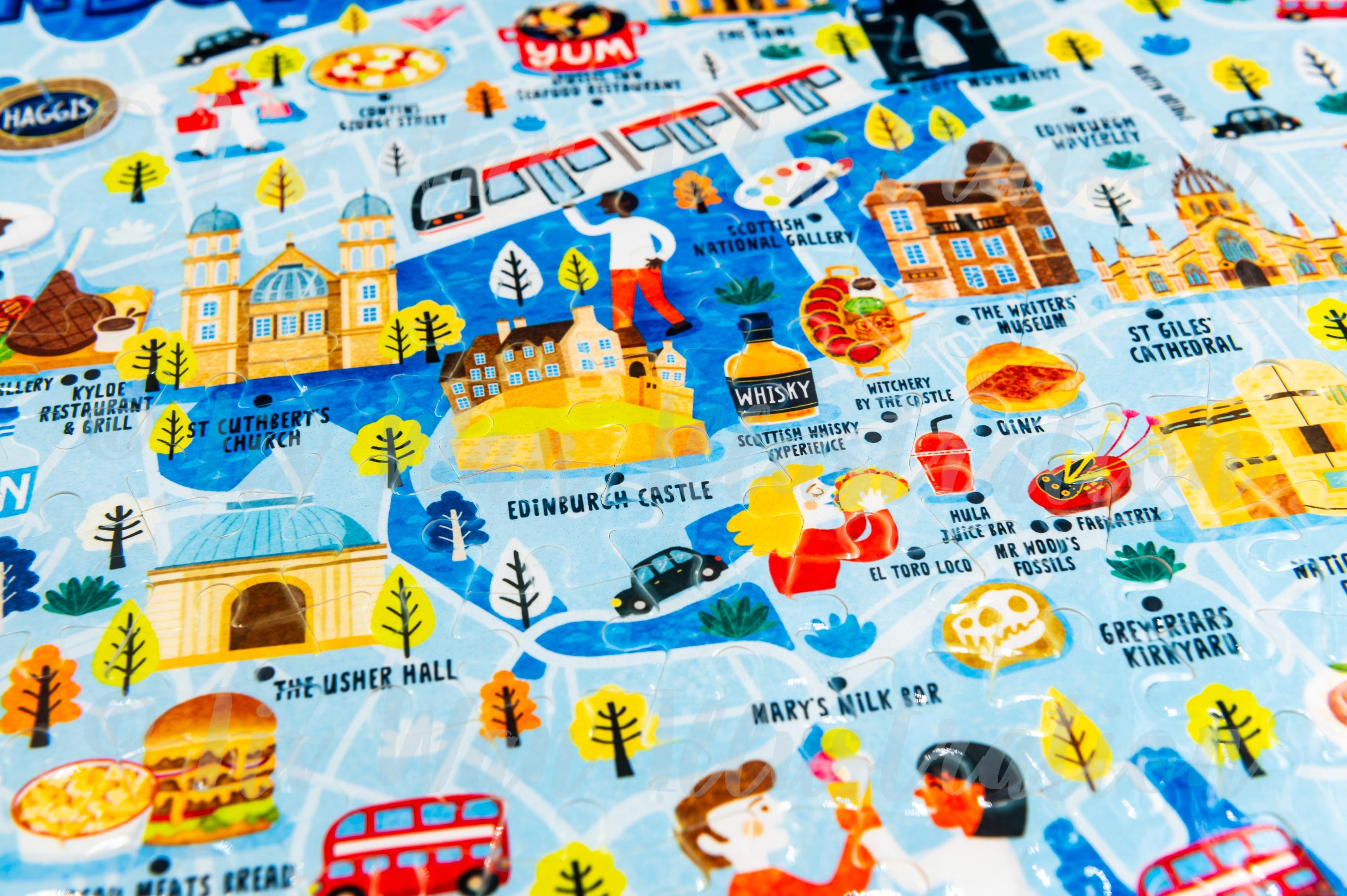 Edinburgh Map Puzzle - Map of Edinburgh - Edinburgh Map - Puzzle Gift ...