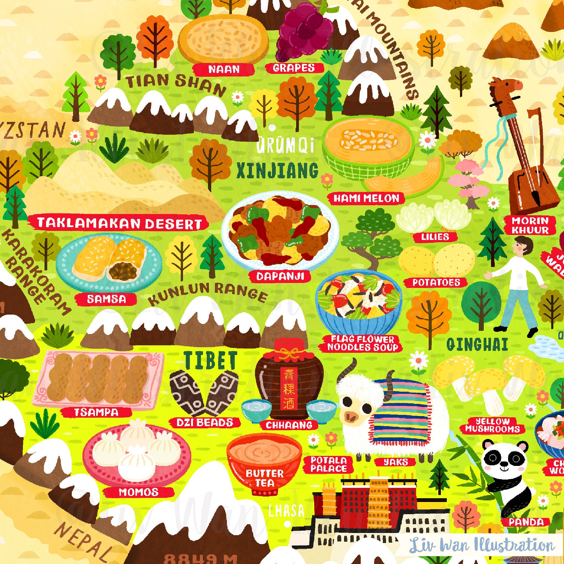 China Map Puzzle - Map of China - China Map - Puzzle Gift - Illustrated ...