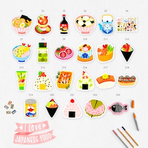 Japanese Food Postcard Collection, fun cut out food postcards, choose up to 23 cards