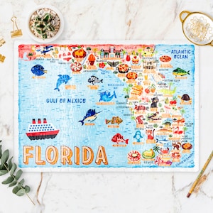 Florida Map Puzzle - Map of Florida - Florida Map - Puzzle gift - Illustrated Florida Map - 300 piece jigsaw