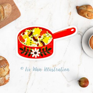 Carte postale de risotto aux champignons - Carte postale de nourriture - Carte postale de risotto - Illustration de nourriture - Carte postale découpée - Carte postale en forme - Cadeau de nourriture