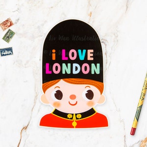 Queens Guard Postkarte. Lustige Neuheitspostkarte. "Ich liebe London." Größe A6