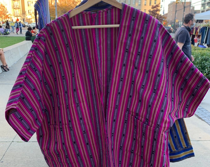 Natibo Smock Robe (PURPLE) One Size Fits All, One Of A Kind, handwoven fabric from the Philippines, handmade in New York City