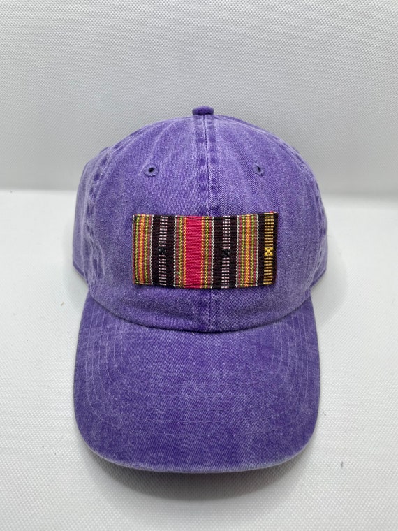 NATIBO Baseball Cap, Purple Vintage-Style Cap, Gender Free, Handwoven Inabel Textiles from The Philippines, Handmade in New York City