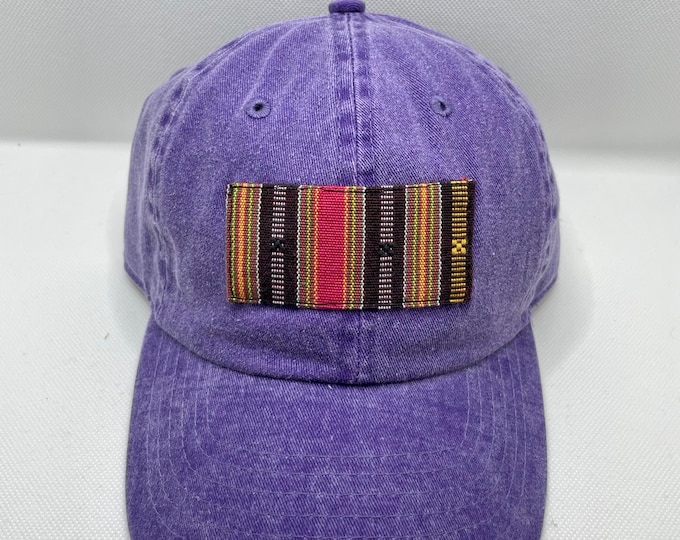 NATIBO BASEBALL CAP, purple vintage-style cap, gender free, handwoven inabel textiles from the Philippines, Handmade in New York City