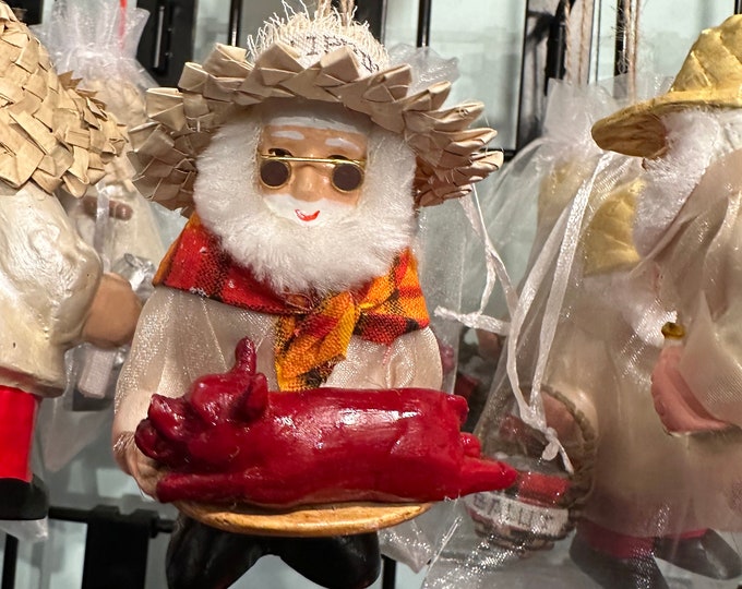 Pinoy Santa with Lechon Christmas Ornament