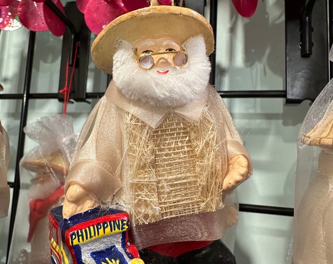 Pinoy Santa as a Jeepney Vendor Christmas Ornament