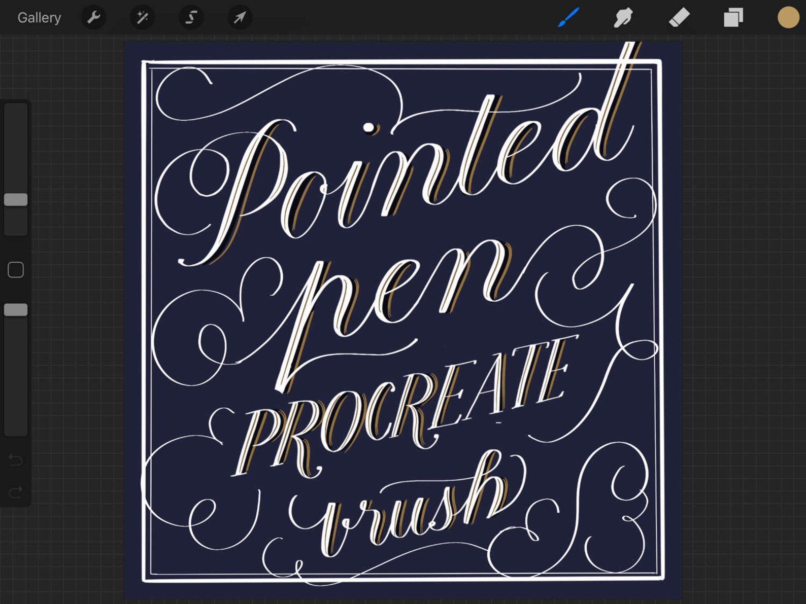Procreate Pointed Pen Brush for Calligraphy & Lettering Etsy