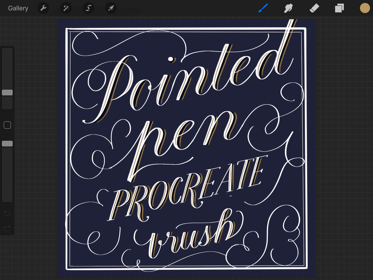 Procreate Pointed Pen Brush for Calligraphy & Lettering Etsy