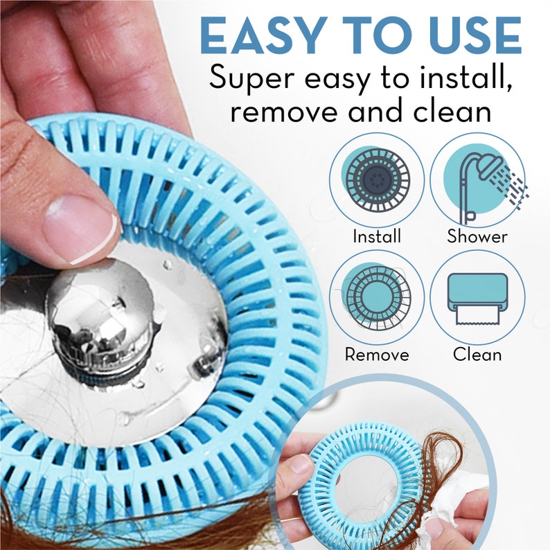 TUBRING the Ultimate Tub Drain Protector Flexible Silicone Hair Catcher