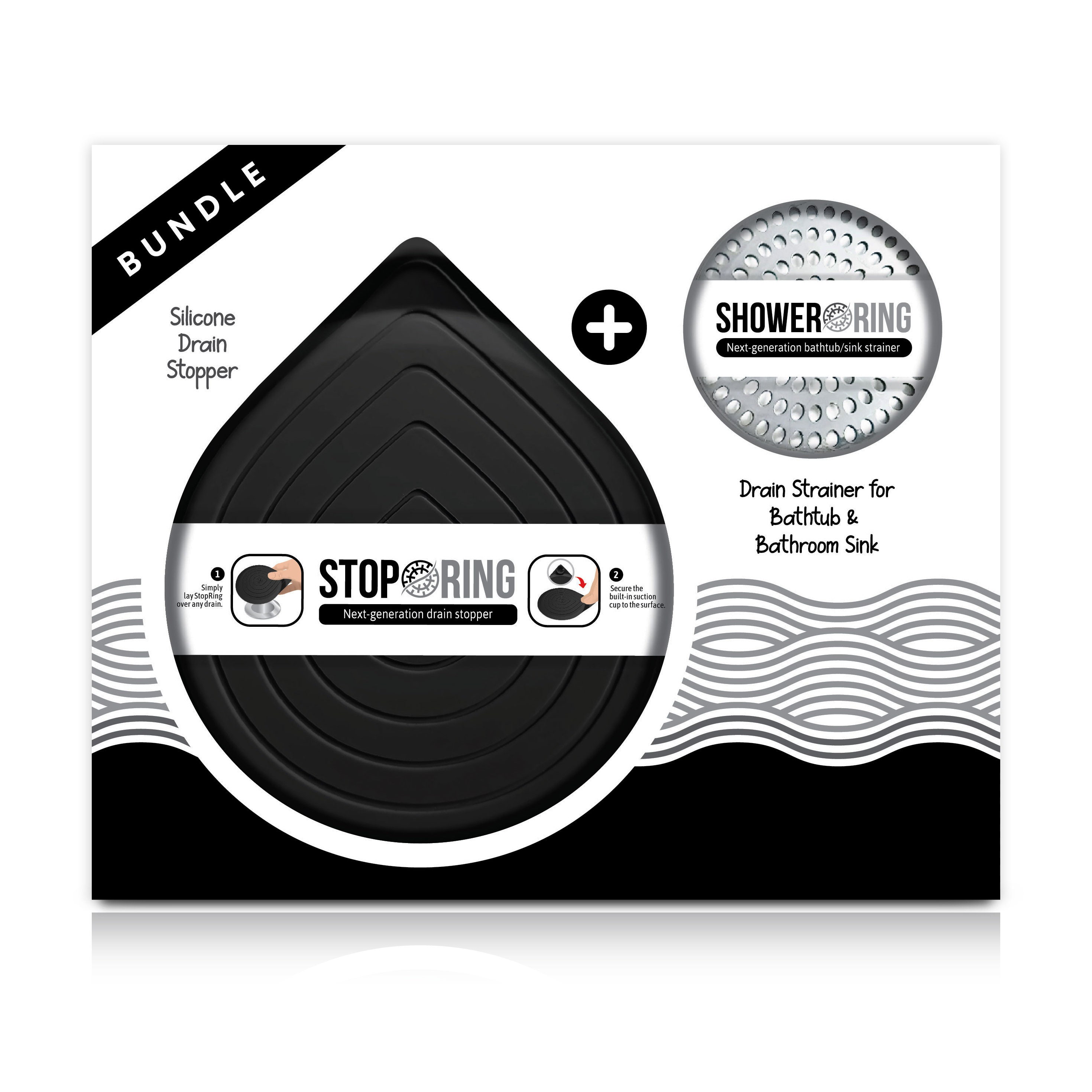 thumbnail image 2 of OXO Good Grips Kitchen Tool 2 Pack Silicone Hair Catcher Drain Covers - Square Shower Drain Stoppers With Suction Cups Oil Separator 2 of 14